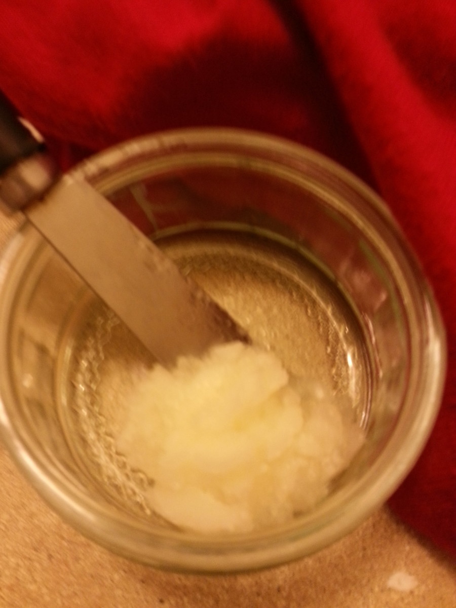 This coconut oil has the consistency of Crisco with small granules in it!