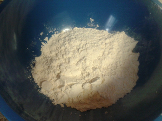 Whisk together AP Flour, Bread Flour, and Baking Soda