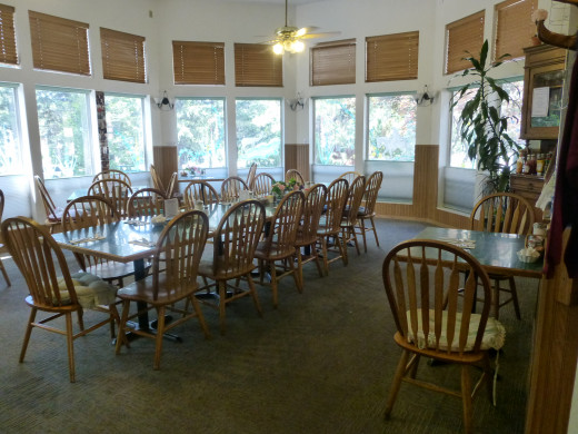 Dining room where you can bring all your friends and they will slide some tables together to fit your croud!