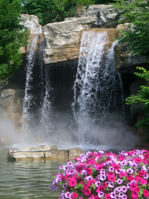 Water fall at the south entrance