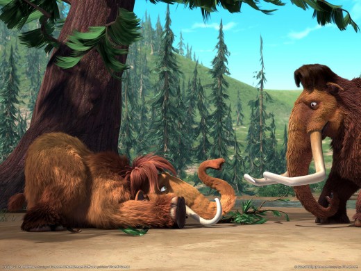 Manny and Ellie from Ice Age, two characters who influenced modern fame for the woolly mammoth.  Cloning of the Wooly Mammoth would excite kids everywhere!
