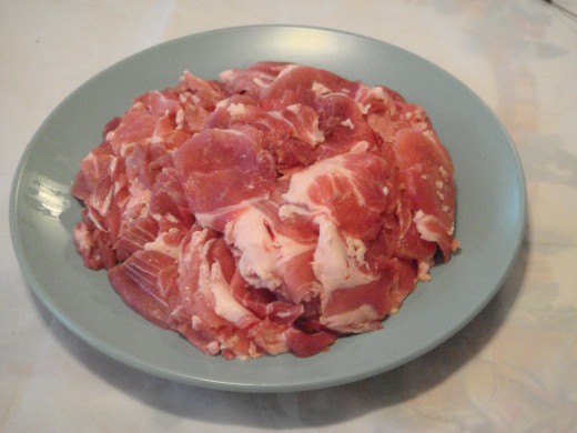 Fig. 2. Sliced pork.