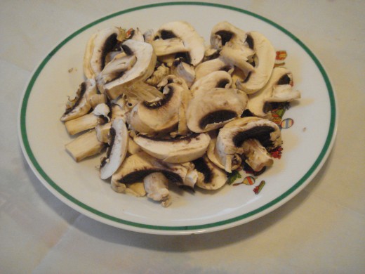 Fig. 3. Sliced fresh mushrooms.