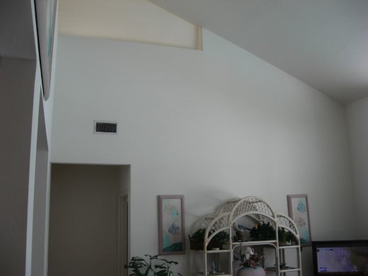living room's high ceiling