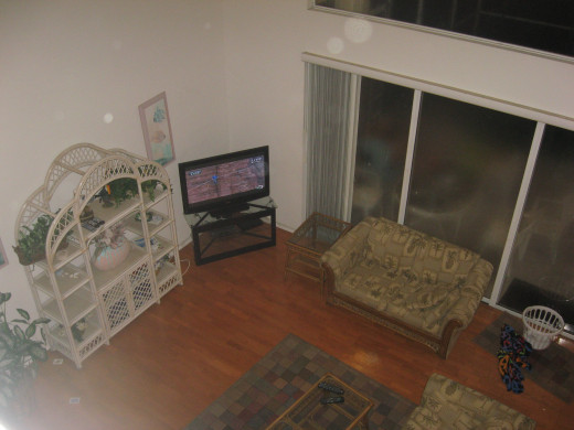 view of living room from upstairs