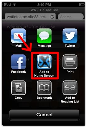 Adding to Home Screen.