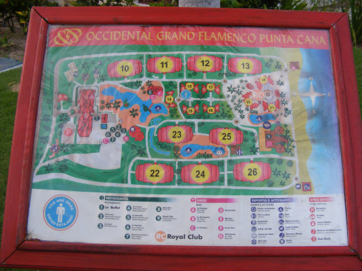 Map of the Occidental Grand Resort. Dominican Republic.