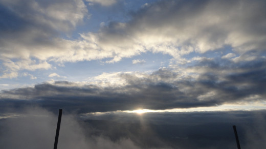 Hide and Seek of the Sun among the cloud in Darjeeling sky
