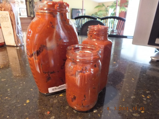 It takes really no time at all to make this much ketchup. It's also low in sugar and salt and super high in flavor!