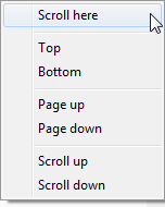 IE scroll bar contextual menu