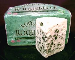 French Roquefort, a cheese made from raw milk, as required by European law.