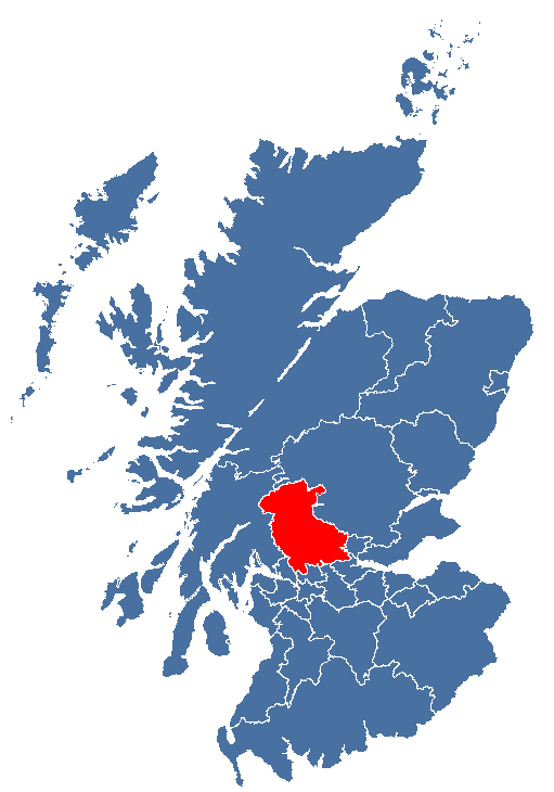 Map location of Stirling Unitary Council, Scotland