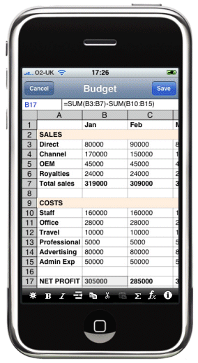 You can even check and add to your spreadsheet on your smart phone!