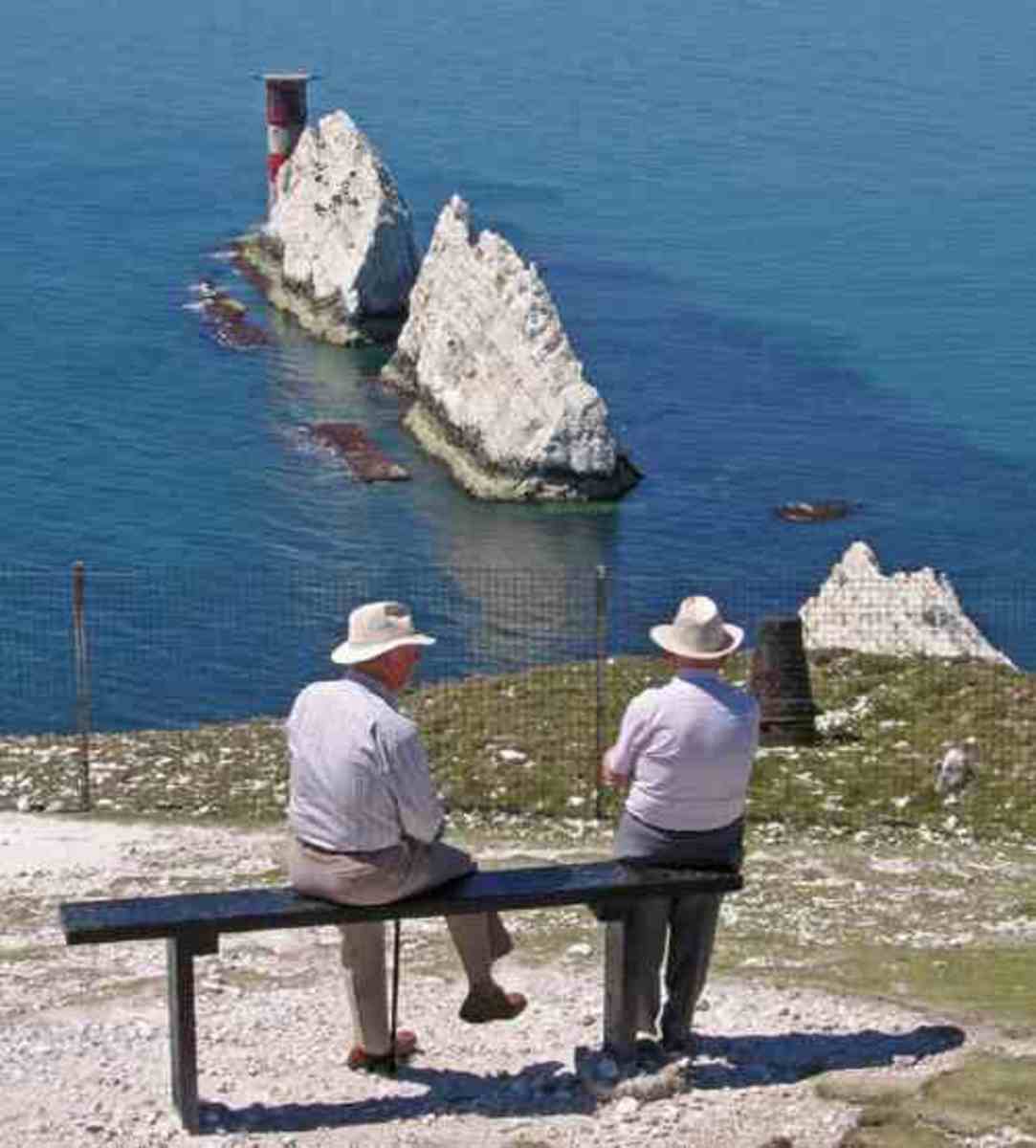 Looking down at the Needles isle of wight.