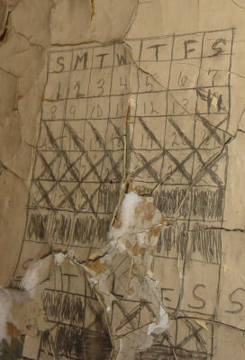 Writings on the walls are still intact from the days when prisoners longingly awaited release