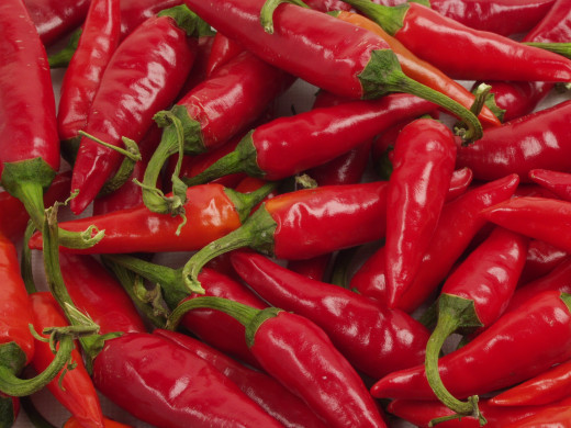 Hot peppers, the main ingredient for savory pepper sauce.