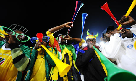 Fans blowing the Vuvuzela 