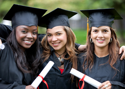 Picture of young ladies graduating from university