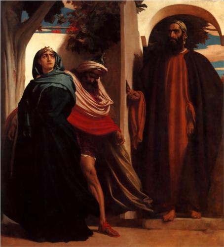 Jezebel and Ahab met by Elijah by Frederic Leighton 1862