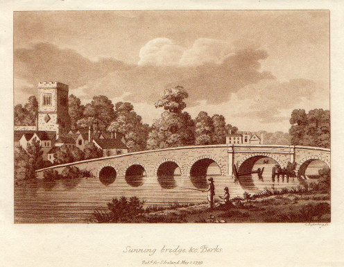 Print of Sonning Bridge, Thames River, England