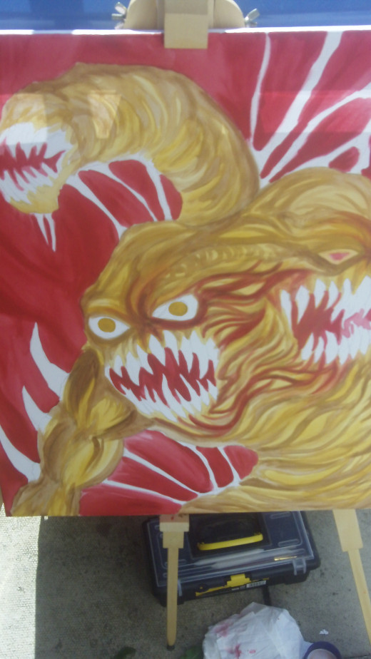 Some Crimson Red on the creature helps unify the colors