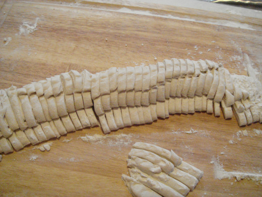 Fig. 5. Chopped noodles are still in foild. 