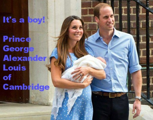 The Duke and Duchess of Cambridge with baby George Alexander Louis.