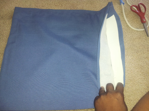 Finally.  Add the velcro.  You can skip this step but I intend to wash the pillow covers and maybe make more...thus the velcro.  