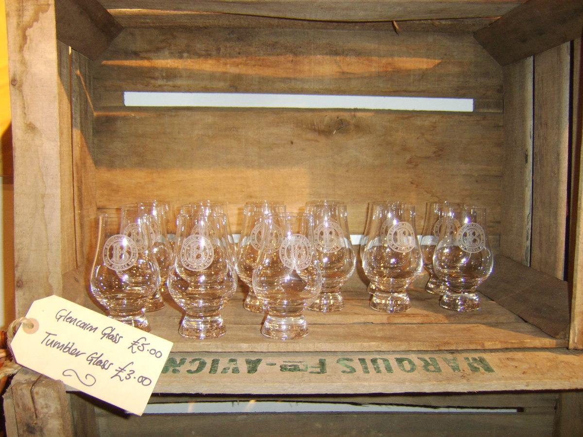 Whisky tasting glasses on sale at Bruichladdich distillery