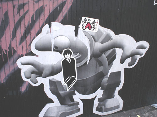 This wheatpasted poster of a turtle was photographed in the SoHo area of New York City on September 3, 2005.