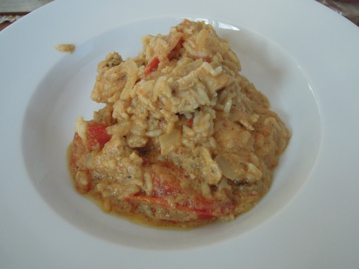 How the final peanut butter chicken dish will look