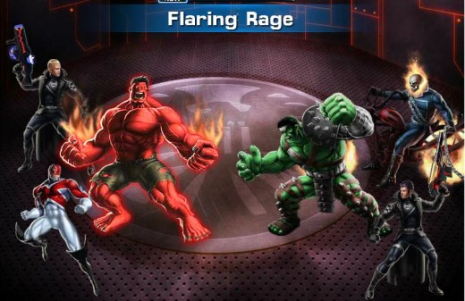 Red Hulk fighting against Green Hulk in PVP