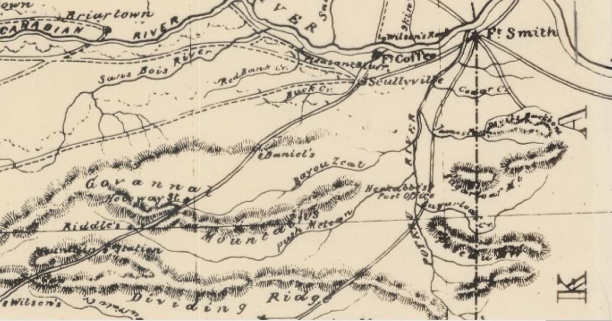 Indian Territory Map showing Heckabbe's Station