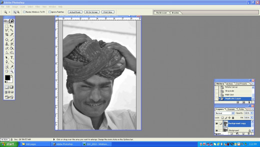 Open Black & white photograph