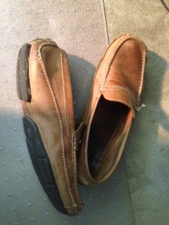 My well worn favorite pair of Clark's Driving Mocs
