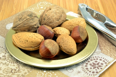 almonds, hazelnuts and walnuts