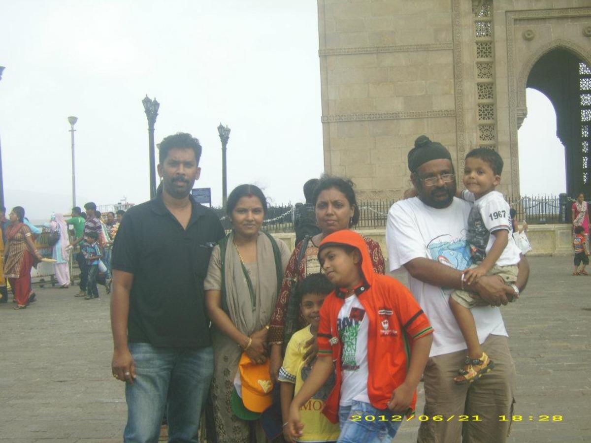 Myself with family before the Gateway of India Monument