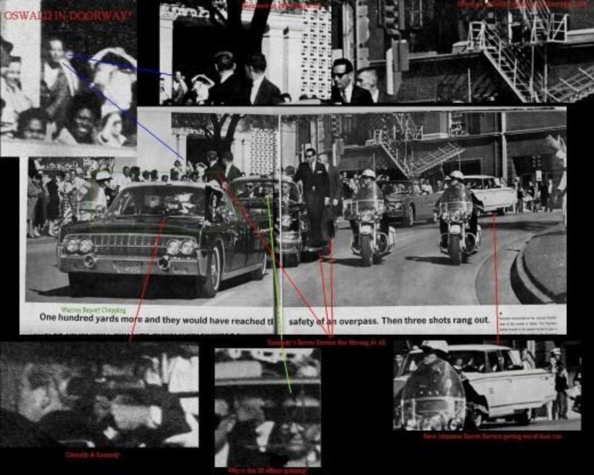 Again in this photo Oswald Can Be Seen Standing In The Doorway Outside When The Shots Were Fired At The President.