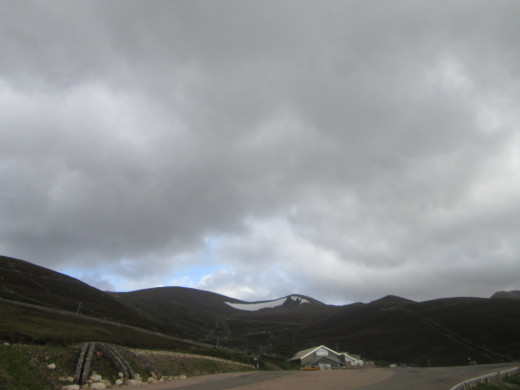 A very overcast day at the Cairngorms Mountain range.