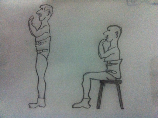 Standing - The corset presses upper area, fits against buttocks, lifts lower abdomen; Sitting - The corset pulls away, sticks out at buttocks, pinches the belly