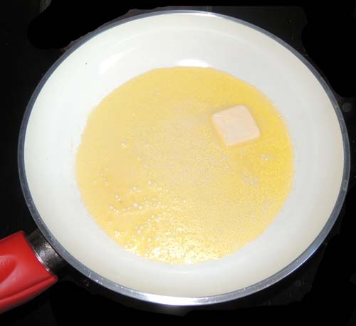 melt butter, and remove from stovetop