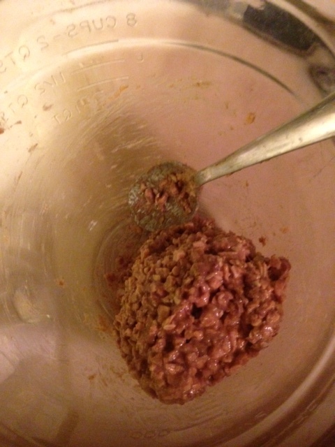 Mix until well incorporated. Dough should hold a firm ball when mixed.