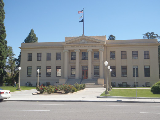 Inyo County Courthouse, Independence, California. Classical revival. 