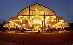 The night view of glasshouse