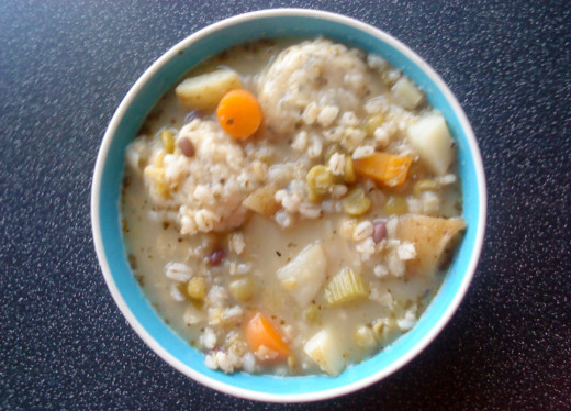 A wholesome bowl of vegetable stew.