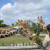 Samburu Giraffe feeding station at the Miami Zoo. Giraffe get to eat directly from hands of visitors to the Park.