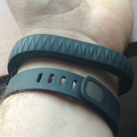The Jawbone Up (Top) vs. the new Fitbit Flex (Bottom).