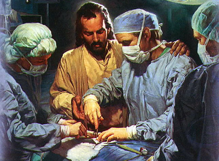 Divine hand guides that of the surgeon