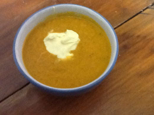 Tasty C&C soup is lovely served with fresh, warm bread or toasted bread from yesterday, smattered with organic butter 