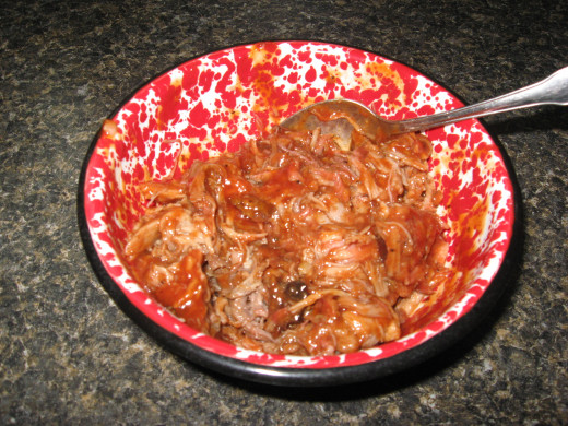 Pulled Pork combined with BBQ Sauce